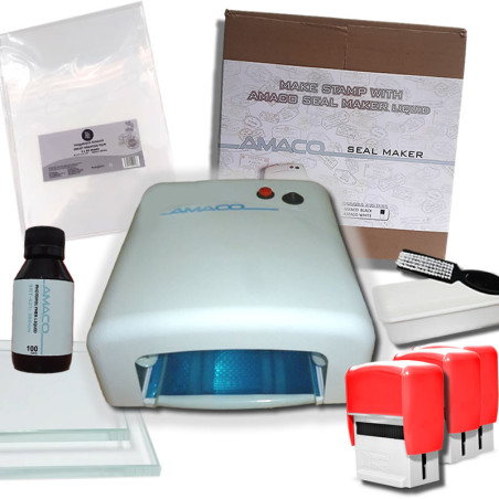 amaco seal maker c on 5 sellos automáticos + kit de insumos