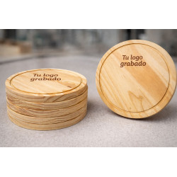 Plato de madera grabado láser personalizado - Merchandising