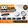 100 Insumos 32 mm. Botones Publicitarios Pin con Alfiler Para Armar