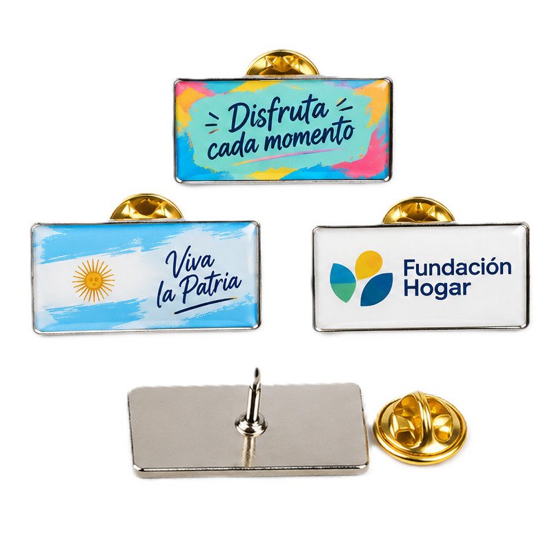 Pins Resinados 15x20 mm. Metalicos Personalizados Con Dome