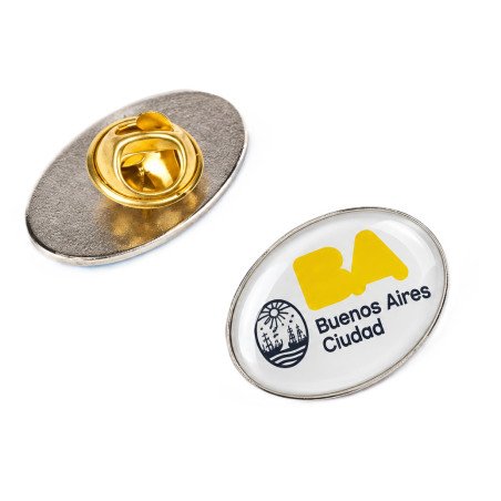 Pins Resinados 16x27 mm. Metalicos Personalizados Con Dome Ovalados