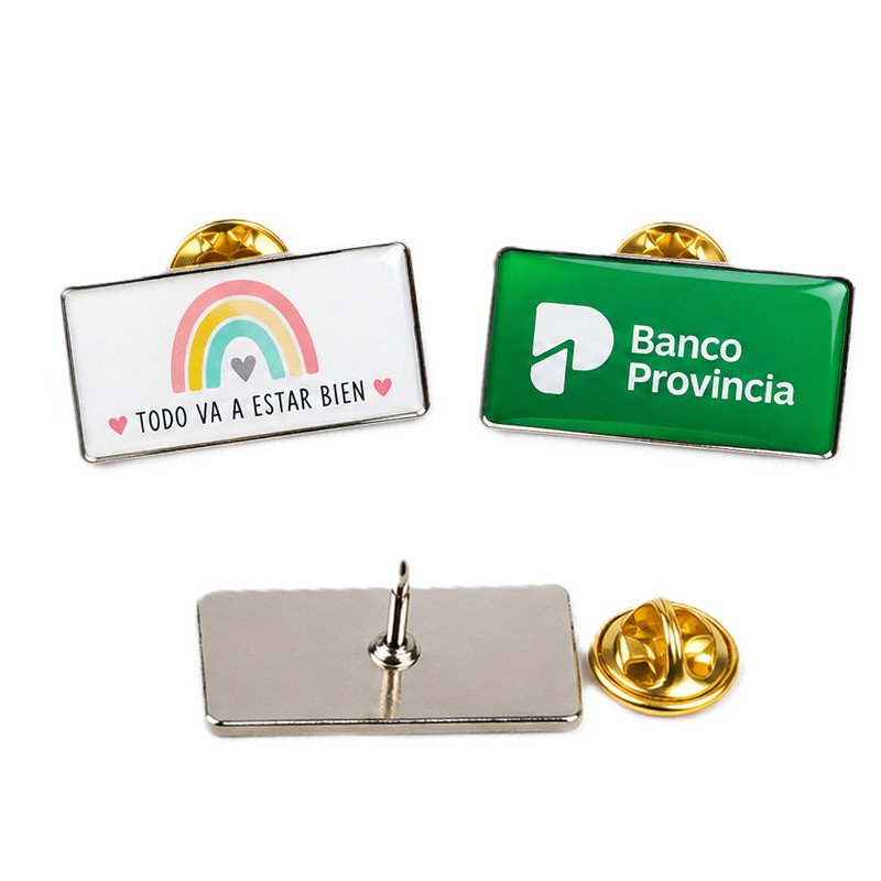 Pins Resinados 15x30 mm. Metalicos Personalizados Con Dome