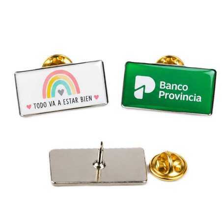 Pins Resinados 15x30 mm. Metalicos Personalizados Con Dome