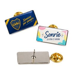 Pins Resinados 10x25 mm. Metalicos Personalizados Con Dome