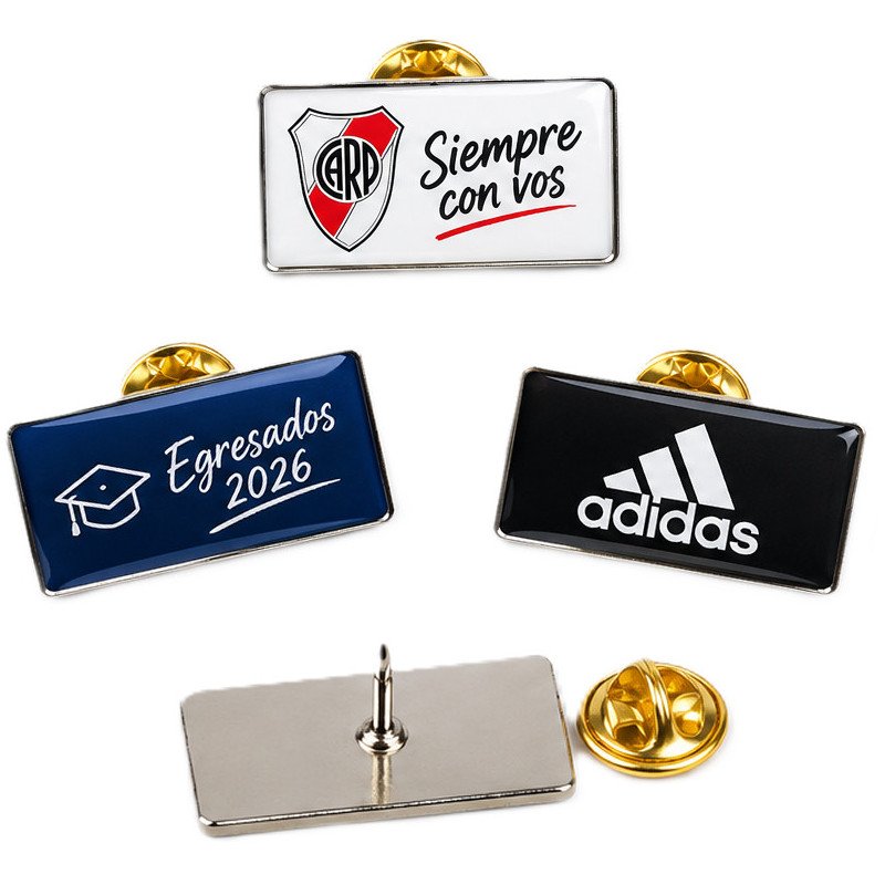 Pins Resinados 20x30 mm. Metalicos Personalizados Con Dome